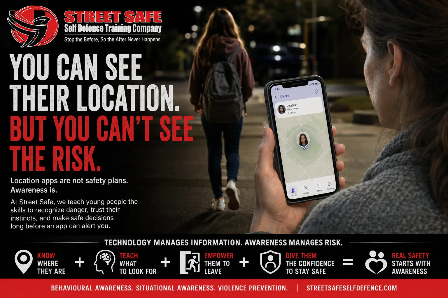 Child location sharing safety and situational awareness