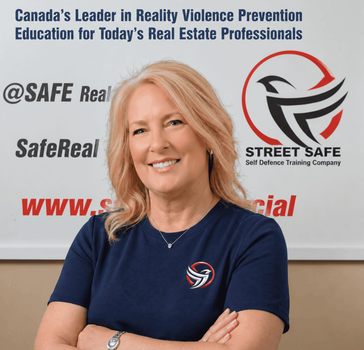 Beth Andress bio image featuring Street Safe Self Defence Training Company branding