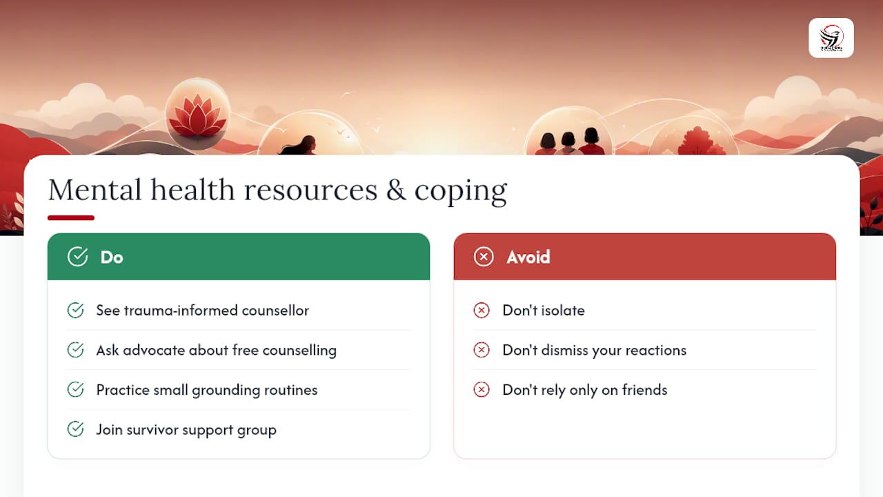 Mental health resources and coping strategies — overview diagram