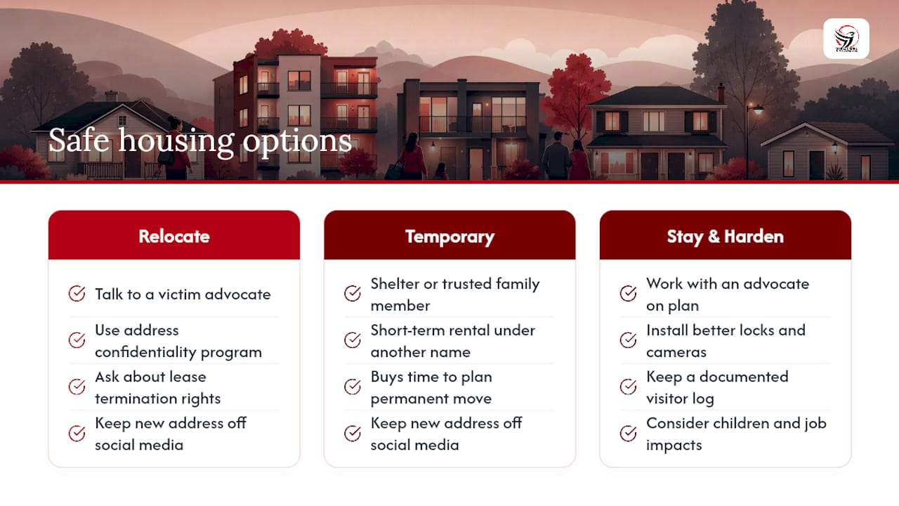 Safe housing and relocation options — overview diagram