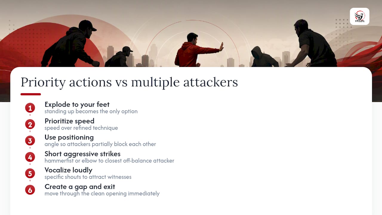 Defending against multiple attackers while on the ground — overview diagram